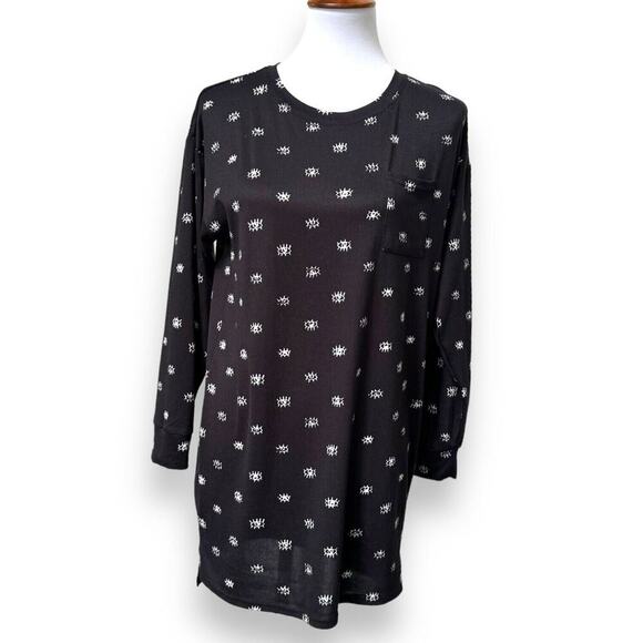 Jenni Other - 🍀Jenni Pajama Sleep Shirt Black All Seeing Eye Stretch Pocket Pullover SMALL